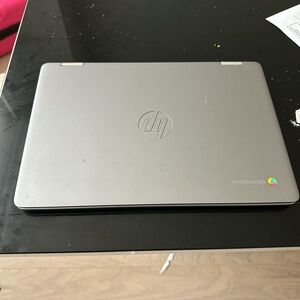 HP Silver Chromebook Laptop with Slim Design
